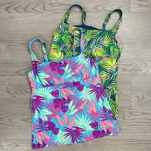 Lands End Tropical Hawaiian Beach Tankini 2 Pcs Lot Size 2 Modest Resort - Picture 1 of 13