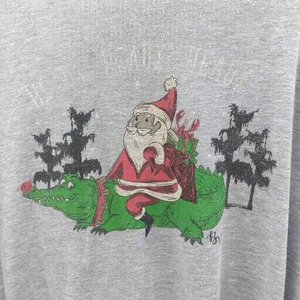 Funny Louisiana Christmas Long Sleeve T-shirt XL Breck And Vale Santa Alligator  - Picture 1 of 12