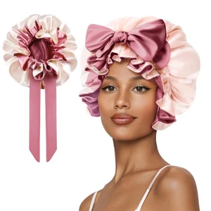 Bonnet for Sleeping, Satin Silk Hair Shower Cap Women 2025 Tie Band Adjustabl... - Picture 1 of 7