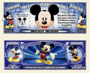 ✅ Pack of 100 Mickey Mouse Disney 1 Million Dollars Collectible Novelty Money ✅ - Picture 1 of 6