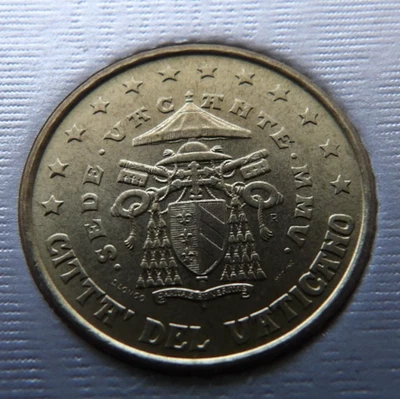 Vaticano 2005 año - moneda 10 céntimos de euro Sede Vacante MMV (Asiento Vacante) Foto 1 de 2