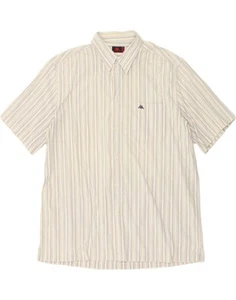KAPPA Mens Short Sleeve Shirt 2XL Off White Striped Cotton CA48 - Picture 1 of 3