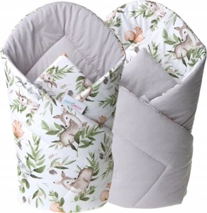 Baby Swaddle Wrap Newborn Bedding Blanket Cotton GREY/ Green Glade - Picture 1 of 3