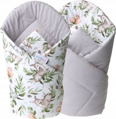 BABY MAM Baby Swaddle Wrap Neugeborene Bettwäsche Decke Baumwolle GRAU/grün Lichtung