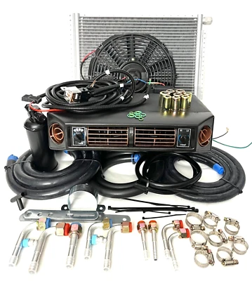 A/C KIT UNIVERSAL UNDERDASH EVAPORATOR 404-100 GOLD 12V WITH ELECTRICAL HARNESS - Image 1 of 4