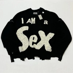 falection 24fw im a Sex Pistol embroidered wool sweater with distressed finish - Picture 1 of 4