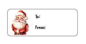 TO FROM GIFT TAGS SANTA CHRISTMAS ENVELOPE SEALS LABELS STICKERS PARTY FAVORS - Picture 1 of 2