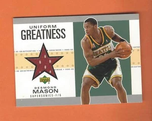 2002-03 UD UNIFORME GRANDEZA DESMOND MASON CAMISETAS USADAS #DM-U SUPERSONICS - Imagen 1 de 1
