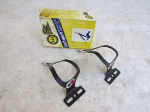 BICICLETA VINTAGE FIXIE DE COLECCIÓN ALE S TOE CLIPS PEQUEÑA ALEACIÓN NEGRA PISTA CARRERAS DE CARRETERA - Imagen 1 de 2