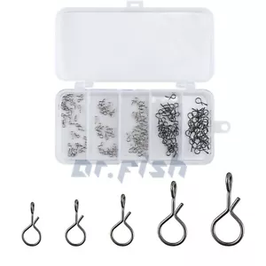 150 piezas broches de pesca pesca pesca con mosca cambio rápido conectar moscas ganchos señuelos clip - Imagen 1 de 7