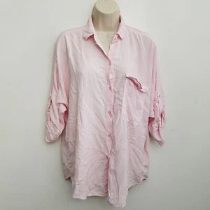 Sam Lavi La Vi Womens Top XS Button Up Pink Roll Tab Sleeve Anthropologie - Picture 1 of 7