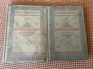 Lot Set of 2 Antique 1897 Baldwin's Readers Seventh and Eighth Year - Picture 1 of 8