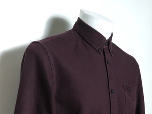 Fred Perry Men's Oxford Shirt Medium Mahogany Long Sleeve Mod Casuals 60's - Picture 1 of 12