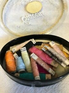  Vintage Box Contains Spools Perri Lusta Silk  + other makes  Mix Colours 