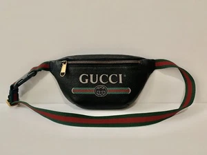 😎Authentischer GUCCI Logo GÜRTEL klein schwarz/grün/rot TASCHE + Echtheitskarte - Bild 1 von 11