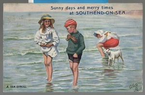 POSTAL TUCK ON THE ARENAS AT SOUTHEND ON SEA - JUEGO DE 1/6 IN A A SEA STROLL C1913 - Imagen 1 de 2
