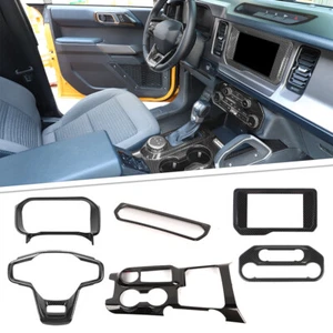 6x Center Console Dashboard Cover Trim Bezels For Ford Bronco 2021+ Carbon Fiber - Picture 1 of 17