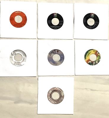 Lot of 7 vtg Classic Rock - 7" 45rpm Vinyl Records: Jim Croce Melanie BTO Steely - Image 1 of 4