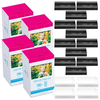 Cartucho de tinta y papel fotográfico KP-108IN RP-108 para Canon Selphy CP 1300 1200 1000 Foto 1 de 4