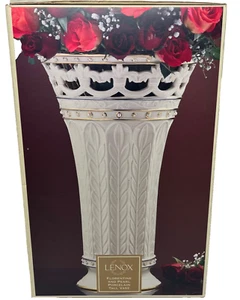 Lenox Florentine & Pearl elfenbeinfarbenes Porzellan 16" große Vase Goldrand ~ nicht mehr produziert - Bild 1 von 14