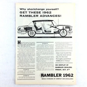 Anuncio impreso vintage Rambler 1961 - Diagrama de automóvil de American Motors '62 - Imagen 1 de 1