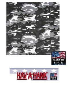 *USA MADE URBAN GRAY GREY CAMO CAMOUFLAGE BANDANA BANDANNA Scarf Head Hanky 22" - Picture 1 of 2