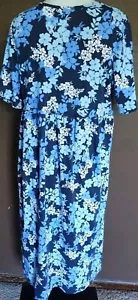 Camicia donna Within Midi abito 14/16 floreale blu bottoni manica corta - Foto 1 di 5
