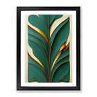 Leaf Art Deco No.5 Wall Art Print Framed Canvas Picture Poster Decor Living Room