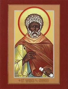 AK Hl. Moses der Äthiopier Andacht Gebetskarte Ikone NEUWERTIG - Bild 1 von 2