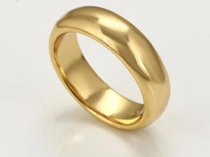 24ct 24K Yellow Gold plated Men Girl Plain Wedding wide Band Ring All Sizes 99 - Picture 1 of 8