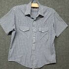 Vtg Stir Ups Men's Western Shirt Checked with Pearl Snaps Line Dance Rodeo 