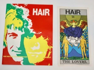 Hair musical souvenir book with tarot mini poster vintage theatre - Picture 1 of 5