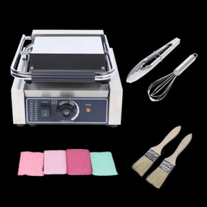 Sandwich Press Grill Griddle Panini Maker Smooth Flat Non-Stick 110V 1800W New - Picture 1 of 10