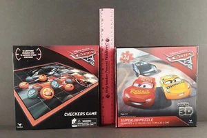 Disney Pixar Cars 3 Super 3D Puzzle 18”x12” Lightning McQueen & Checkers Cars 3 - Picture 1 of 2