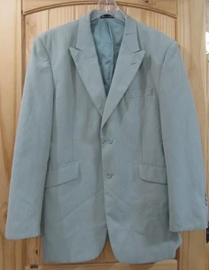 Giovanno Collezione Blazer Mens Large Blue Pinstripe Two Button Suit Jacket Coat - Picture 1 of 16