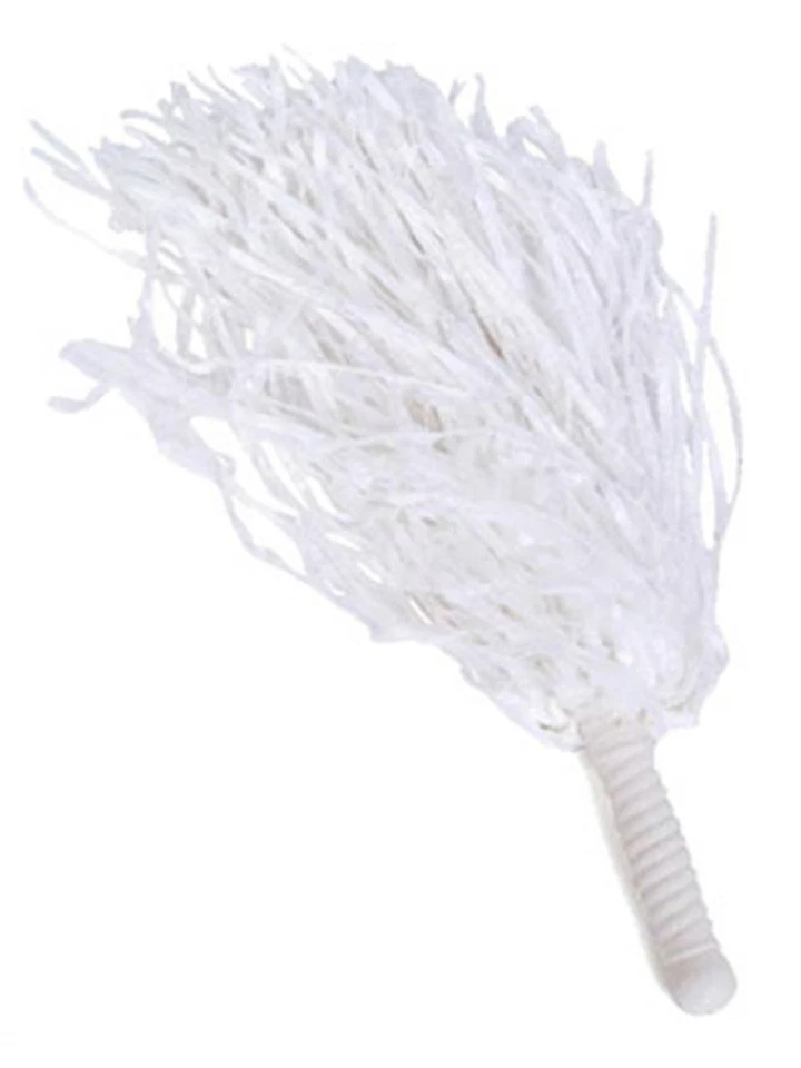 Pair of White Costume Cheer Leader Pom Pom Shakers Cheerleader - Image 1 of 1