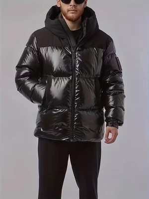 Men's black  Winter Puffer Jacket Antarctic Style BIG Plus Size 2XL To 6XL - Image 1 of 4