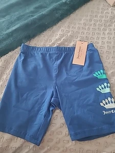Juicy Couture Girls Biker Shorts Blue Size M (8_10) New With Tag - Picture 1 of 4