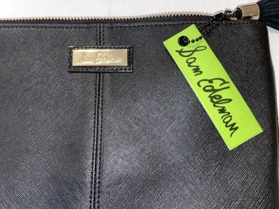 Bolso sin asas Sam Edelman negro imitación cuero grande borla cremallera nuevo con etiquetas Foto 1 de 4