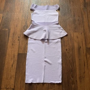 Eva Mendes Kleid Damen S Flieder Schößchen Rüschen Strick Flügelärmel Oberteil/Rock - Bild 1 von 9