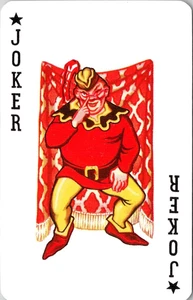 Joker - Kem Brand Single Swap Playing Card c1960s - Tan, Brown Diamond Pattern - Bild 1 von 2