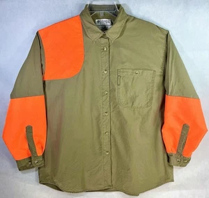 COLUMBIA Shooting Hunting Khaki Bright Hi-Vis ORANGE Button Down Shirt men L - Picture 1 of 8
