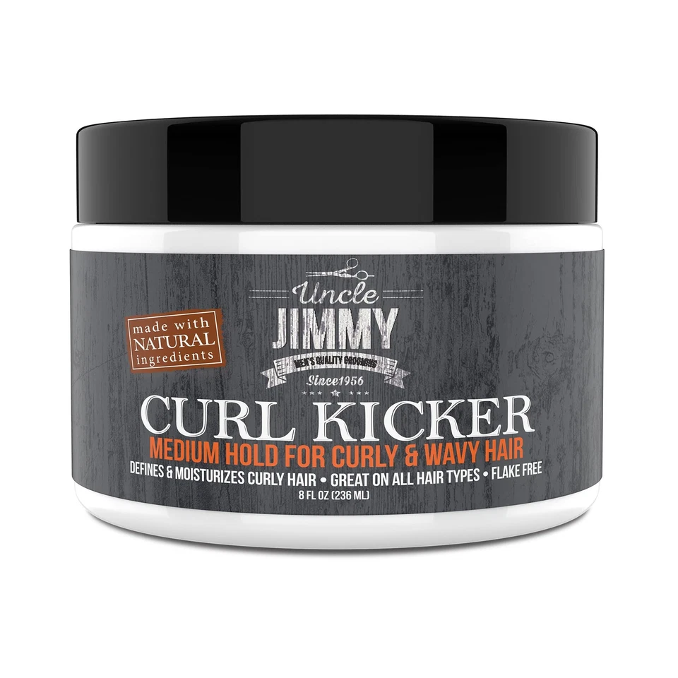 Uncle Jimmy Curl-Kicker 8 oz - Crema para el cabello para hombres - Crema formadora de sujeción media - Foto 1 de 4