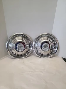 VINTAGE PAIR 1963 FORD GALAXIE 500 14" HUBCAPS - Picture 1 of 23