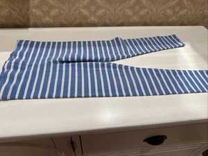 NEW Boden Girl’s Size 5-6 Blue & White Striped Leggings - Picture 1 of 4