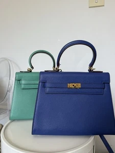House Of Hello “I’m Not H*rm*s” Leather Bag - BLUE SOLD - Picture 1 of 3