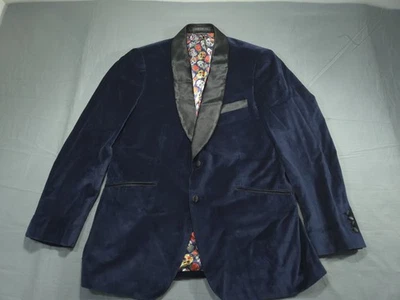 Blazer Indochino Para Hombres 42 Azul Calavera Día Muerto Esmoquin Algodón Gamuza Abrigo Chaqueta Foto 1 de 4