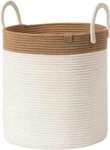 Woven Basket Rope Storage Baskets - Large Cotton Organizer - Picture 1 of 6