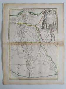 1762 Lattré Delalain Bonne Mapa Carte de l'Egypte Ancienne et Moderne Egipto - Picture 1 of 5