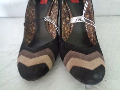 Nuevo - Missoni para Target - Bomba de gamuza - Zapatos en zig-zag de madera de corteza - Talla 7,5 Foto 1 de 4